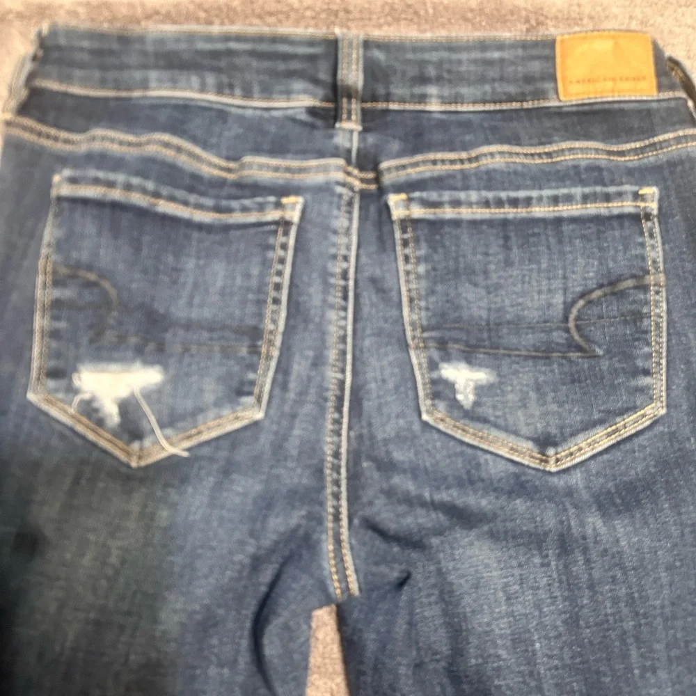 American Eagle‎ Outfitters Dark Blue Distressed Skinny Jeans